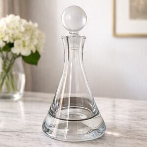 Vintage Val Saint Lambert 13” 8lb Heavy Crystal Decanter Belgium MCM Barware